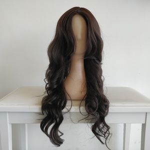 28" Dark Brown Layered Wavy Wig